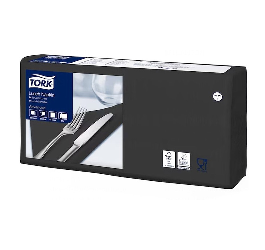 Салфетки Tork, 33 х 33 см. черные