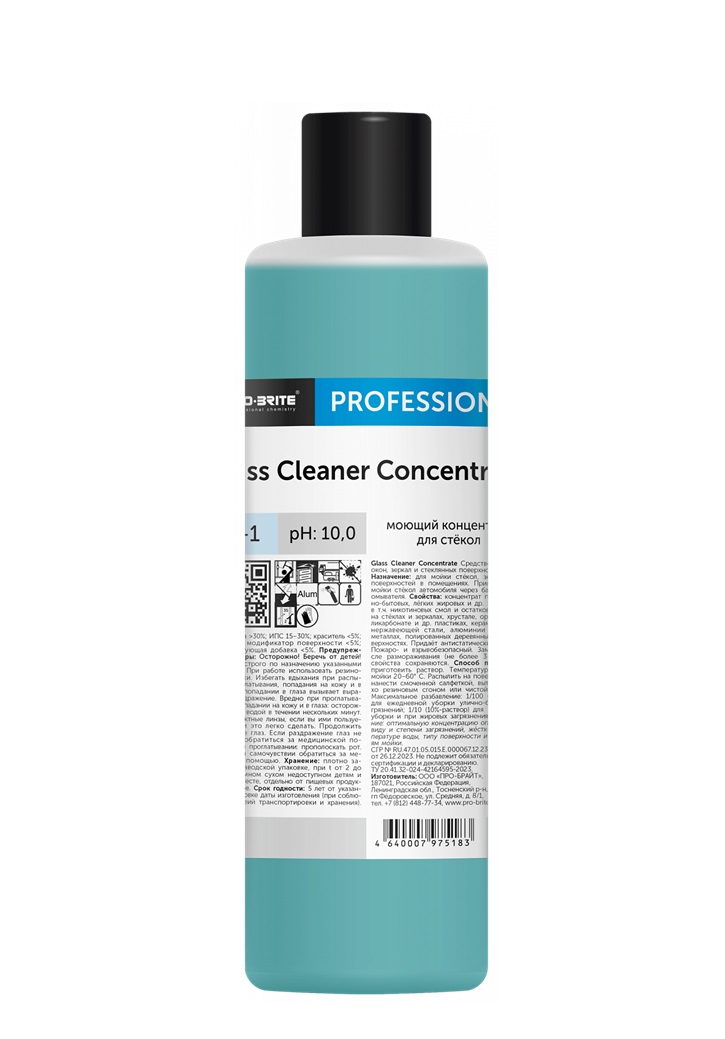Моющий концентрат для стекол 127-1 Glass Cleaner Concentrate, 1л