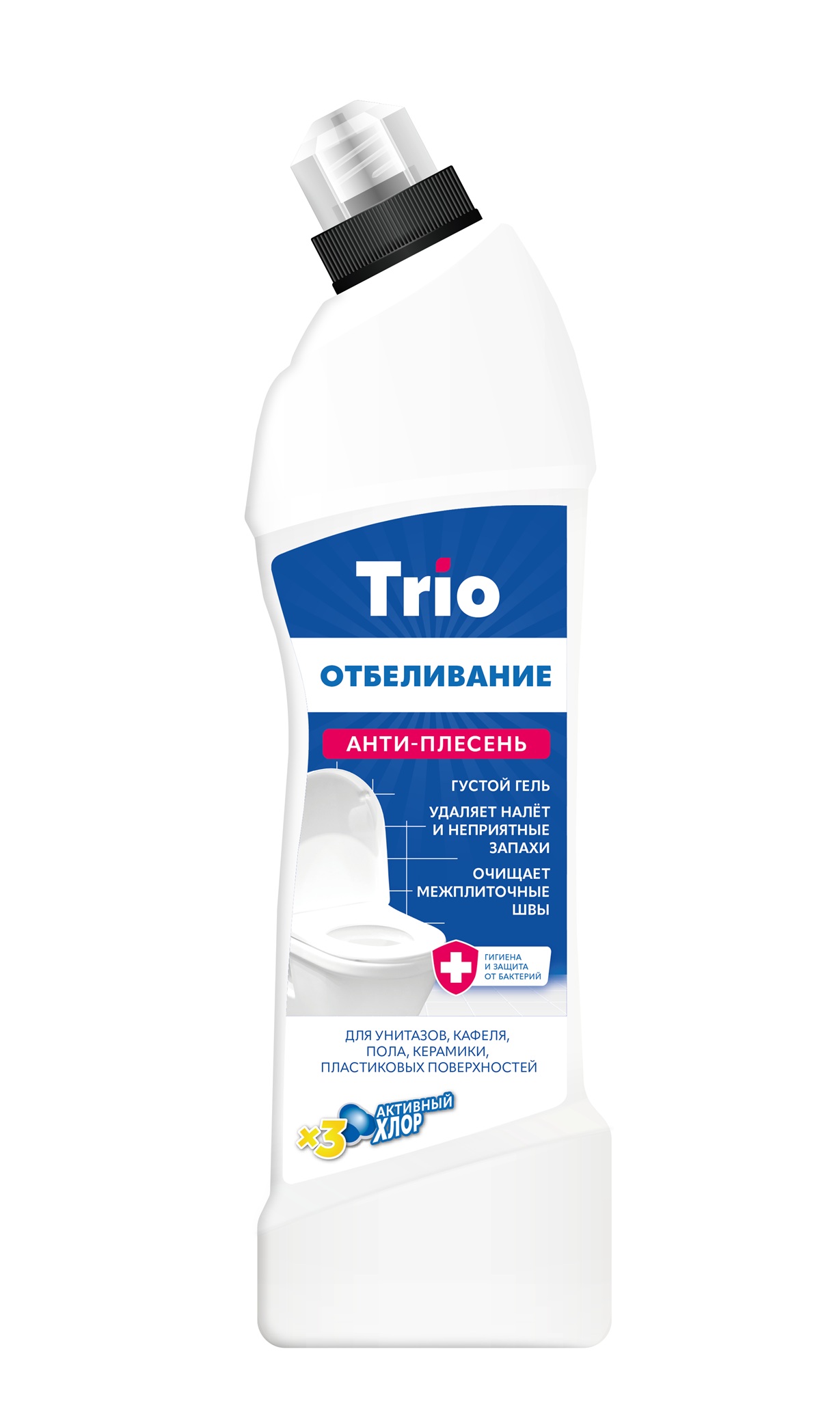 Отбеливатель с содержанием хлора 3010-075 Trio ( Трио ) 0,75л