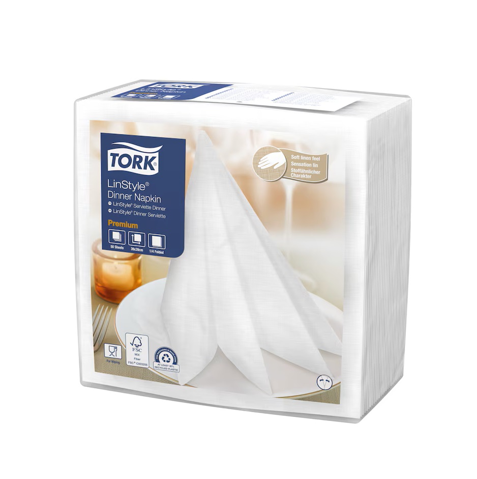 Салфетки Tork Premium Linstyle® обеденные белые, 478711