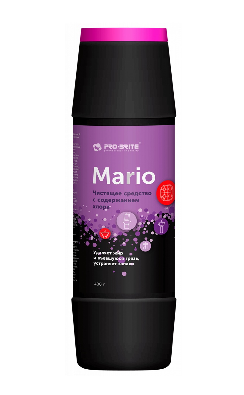 Порошок чистящий усиленный 285-04 Mario с содержанием хлора, 0,4 кг
